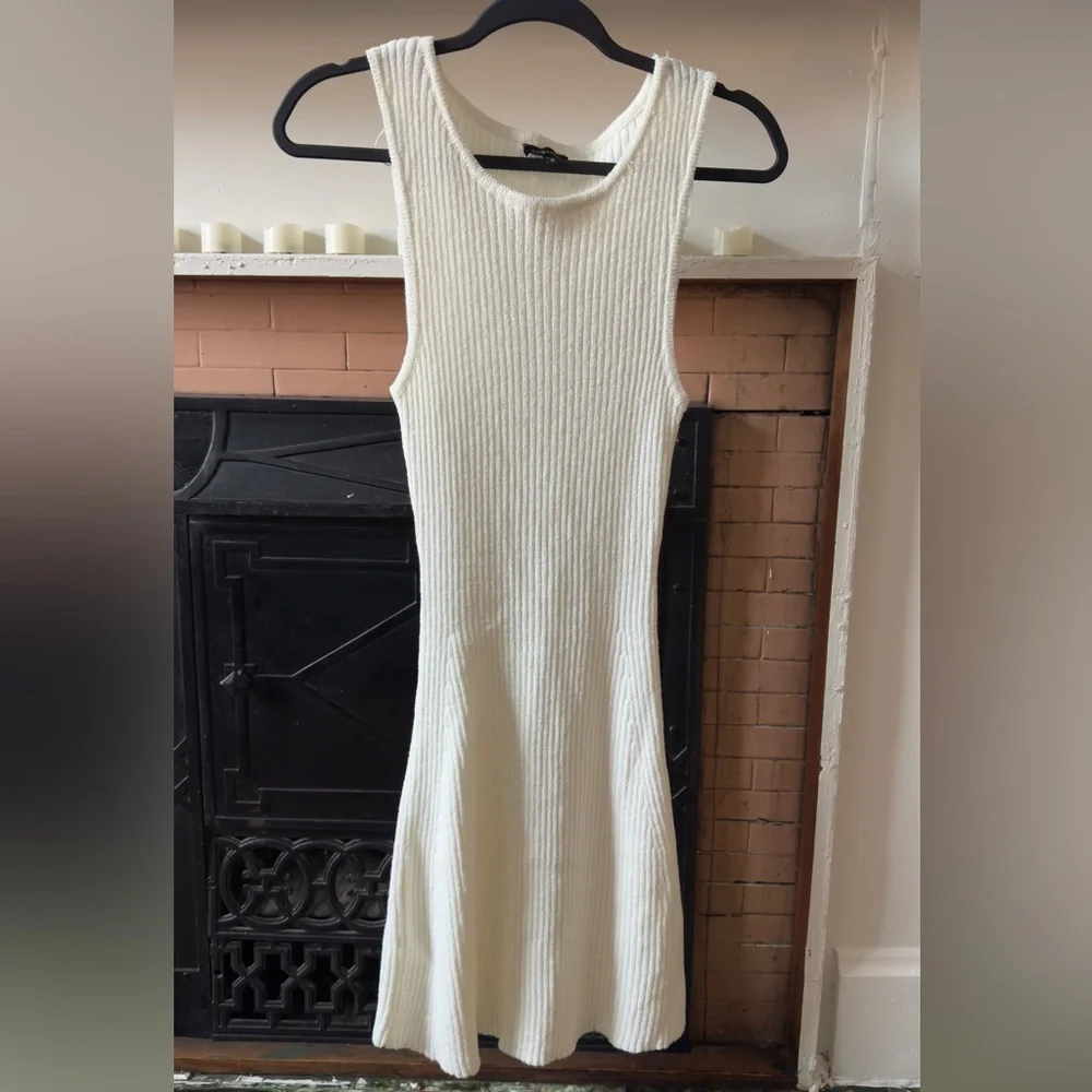 Dynamite Cream Ribbed Midi Tank Dress - Picture 2 of 5